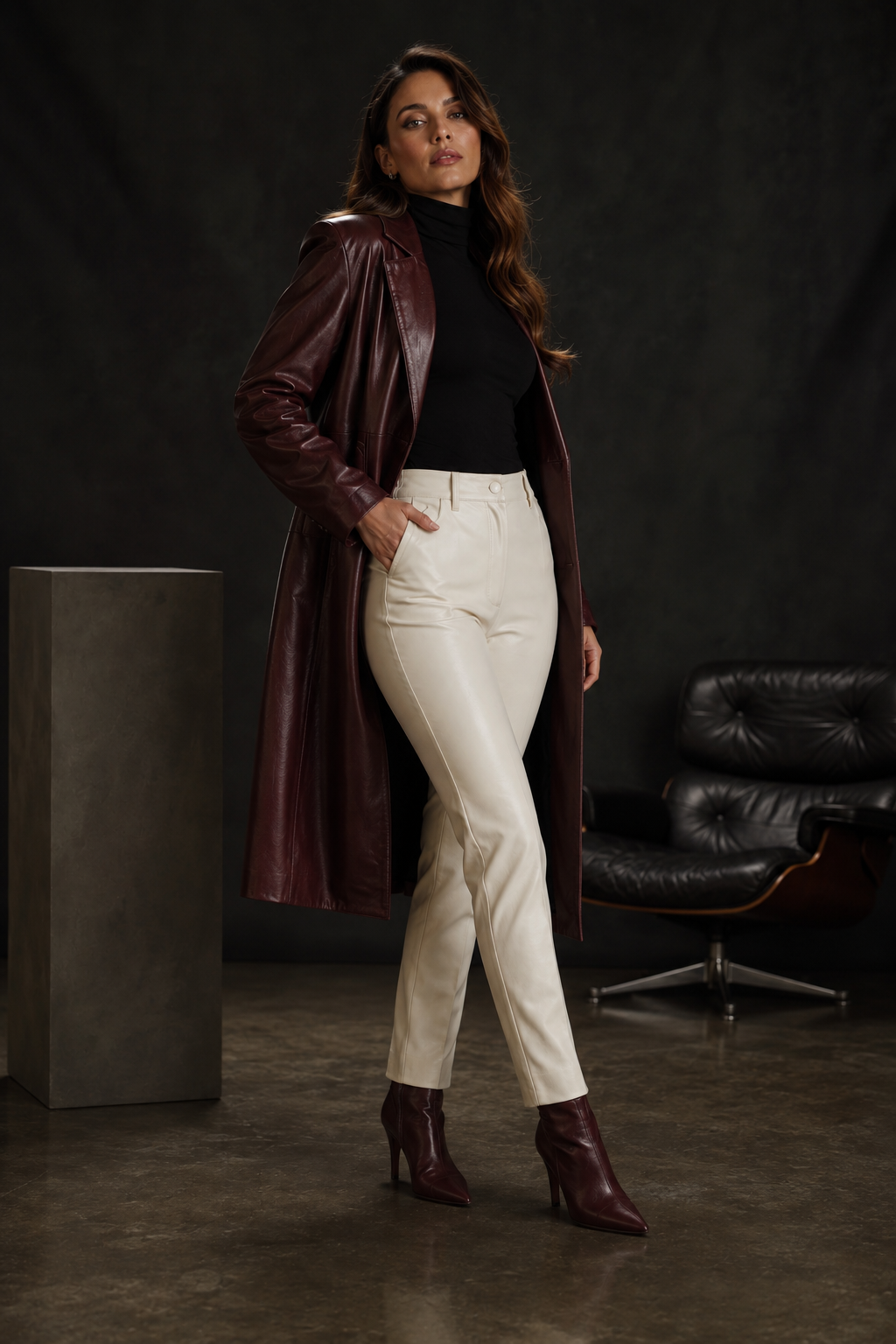 Clementine Wide-Leg Leather Trousers - Image 2
