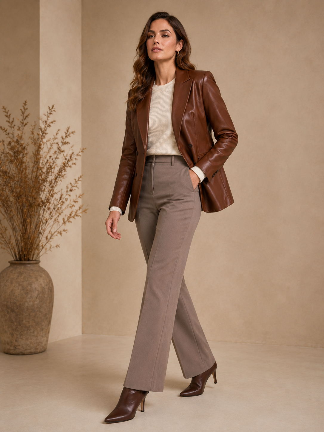 Thorne Structured Leather Blazer - Image 3
