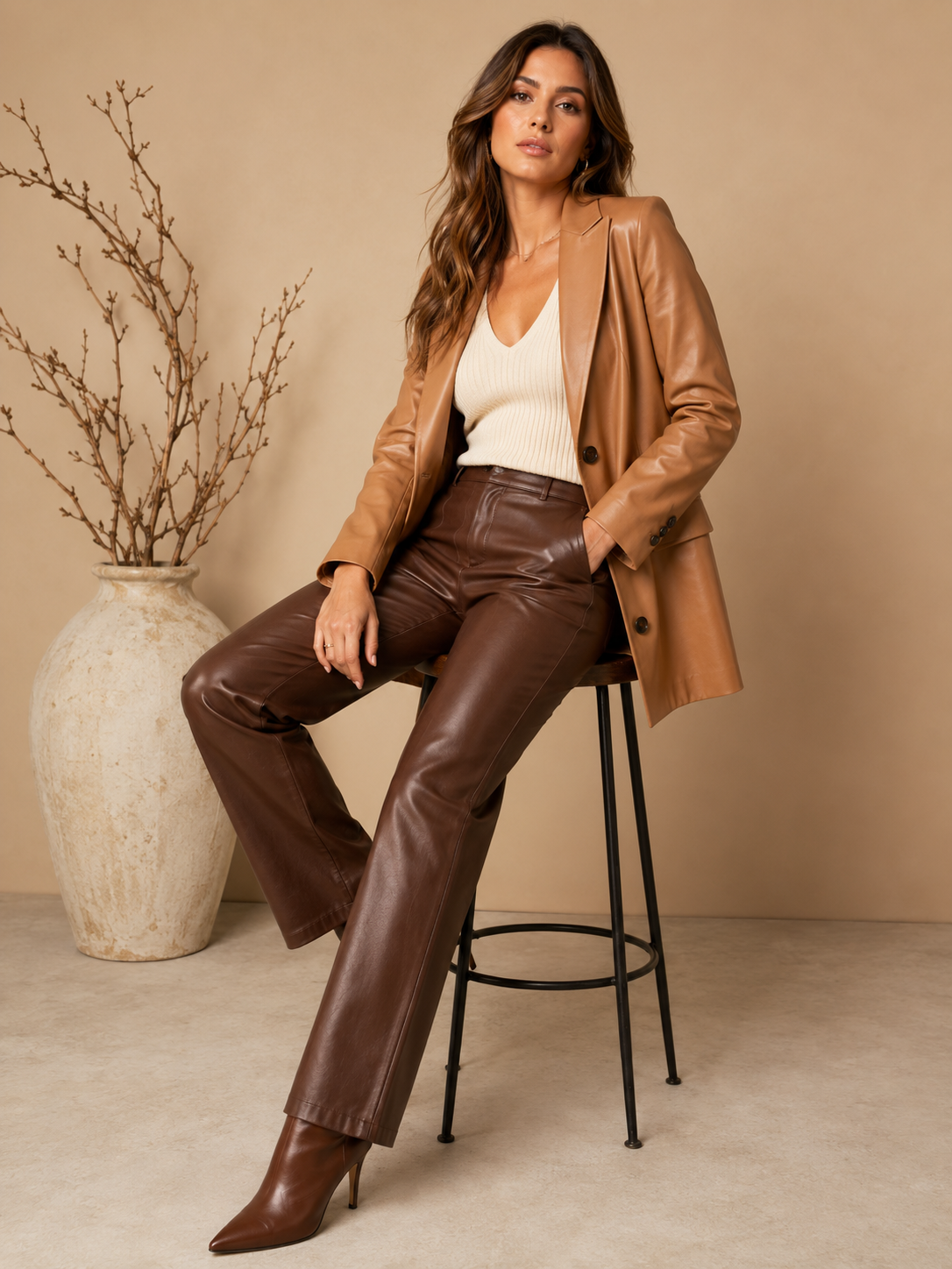 Ophelia Slim Leather Trousers